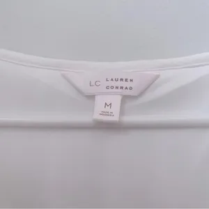 Lauren Conrad White Dress with Tie Belt Size Medium thumbnail 4