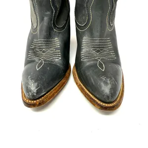 Frye Size 7 Heeled Cowboy Boots Women's Western Black‎ Made in USA Leather thumbnail 2