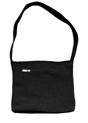 The Sak Original Crochet Knit Black Purse Shoulder Bag Medium Handbag thumbnail 1