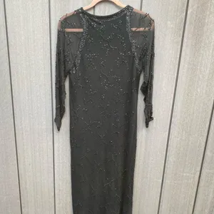 Vintage Nancy Johnson Lambswool Beaded Dress Black Size XS thumbnail 4