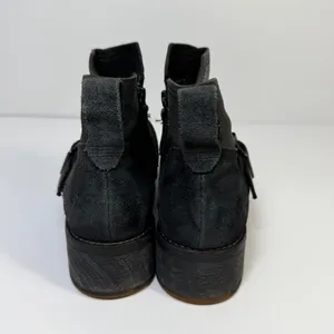Timberland Womens Black Leather Suede Moto Ankle Boots Buckle Side Zip Biker 7.5 thumbnail 3