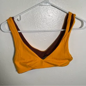 L*Space Women's One Wave Reversible Bikini Top Tan Brown Orange‎ V-Neck Strappy thumbnail 8