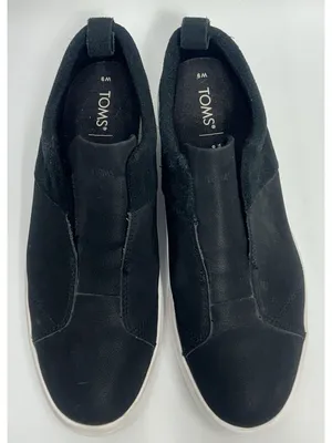 Tom’s AMBER Platform Slip On Leather Sneakers Shoes Women’s Size 9 Black thumbnail 4