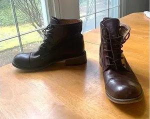 Creator Ankle Leather‎ Booties Boho Chic Brown Lace Up Boots Shoes, Size 38 thumbnail 1