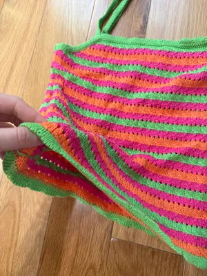 Pink Lily Bright Color Stripe Knit Tank thumbnail 2