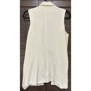 Love Tree Ivory Vest Women Sz Small Lined Hip Length Pockets Career Professional thumbnail 4