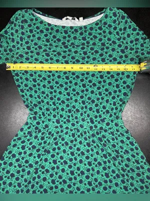 Boden Women's Size 4 Nellie Polka Dot Green Blue Long Sleeve Jersey Dress thumbnail 5