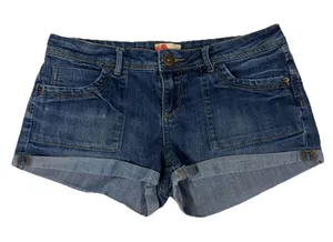 Y2K‎ Women's Low Rise Shortie Denim Mini Booty Shorts Size 28/6 Summer Vacation thumbnail 1