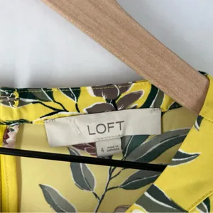 Ann Taylor LOFT Floral Print Boatneck Long Sleeve‎ Shift Dress Size 4 thumbnail 3