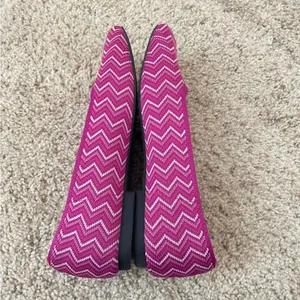 VIVAIA Square Toe V-Cut‎ Flats Margot 2.0 Orchid Multi Chevron Size 38.5 US 7.5 thumbnail 8