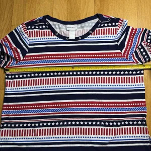 Alfred Dunner Patriotic Americana Top XL Red White Blue Nautical 4th Of July GUC thumbnail 7