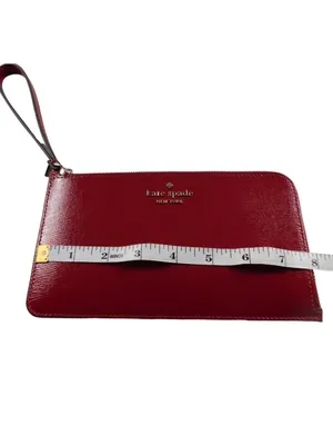 Kate Spade Lucy Red Patent Leather Wristlet Gold Zip Pouch NWT thumbnail 4