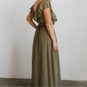 Baltic Born Womens Katya Ruffle Maxi Dress | Dusty Olive In Green XS thumbnail 5
