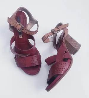 Alberto Fermani Stud Strappy Chunky Heels Size 6.5 thumbnail 1