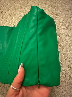 ZARA NWOT green faux leather corset top thumbnail 6