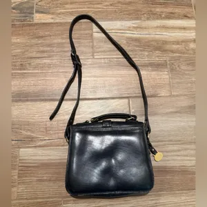 Vintage Genuine Leather Red Goose Crossbody Black Leather Bag thumbnail 3