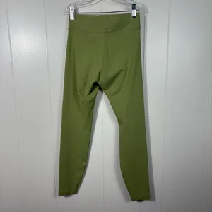 Nike Green Cotton Blend Embroidered Swoosh Ankle Crop Leggings XS Athleisure Gym thumbnail 5