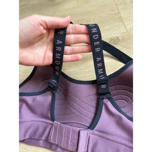 EUC Under Armour Women Sports Bra Purple Fitted Wireless Racerback size XS thumbnail 7