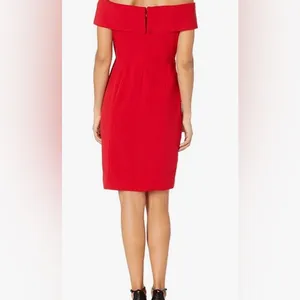Calvin Klein Red Off-Shoulder Dress – Size 6P thumbnail 3