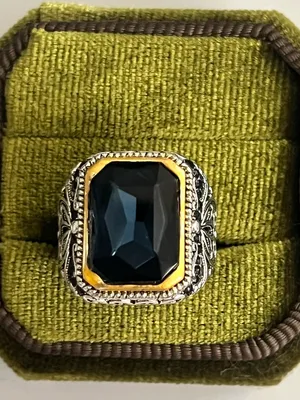 Vintage/Classic Design Gorgeous Gemstone Silver Statement Band Size 6 thumbnail 3