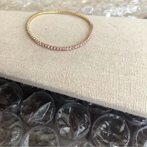 Vintage Pink Rhinestone Stretchy Bracelet thumbnail 2