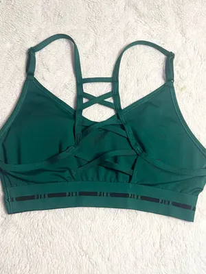 VS PINK Active Green & Black Ultimate Strappy Back Sports Bra Size Small thumbnail 13