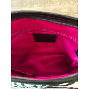 COACH Graffiti Kyra Poppy‎ black white red sateen shoulder crossbody bag F16864 thumbnail 5