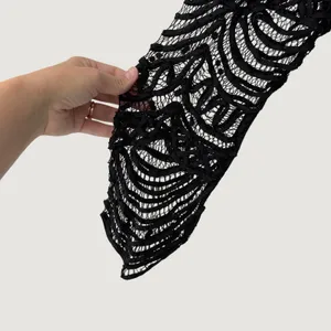 Soulmates Black‎ Crochet Lace Open Front Cardigan Jacket Sheer Boho Long Sleeve thumbnail 3