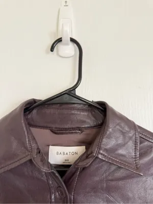 Aritzia Babaton Pelli Shirt Jacket in Brown thumbnail 4