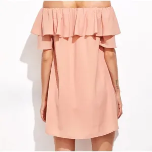 ✨Pink Off The Shoulder Ruffle Dress✨ Orange Size M thumbnail 6