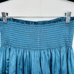Natural Life Sz XS/S Womens Daisy Skort Shorts Dark Teal Satin Smocked Waistband thumbnail 2