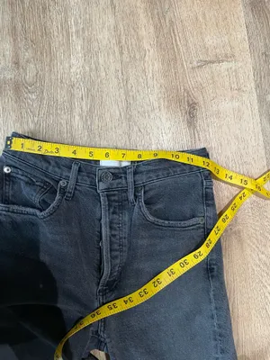 AGOLDE High Rise Skinny Jeans Size 25 Washed Black Button Fly Vintage Fade thumbnail 7