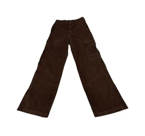 Hollister Womens 28 Brown Corduroy Cargo Pants Ultra High Rise Baggy Wide Leg thumbnail 1