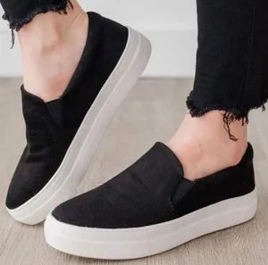 Black Micro Suede Slip On Sneakers Size 6 thumbnail 3
