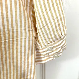 Zara yellow and white striped short sleeve crop top thumbnail 13