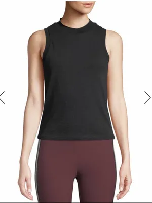 Rag & Bone Black Jolie High Neck Cotton Tank Top thumbnail 1