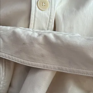 Aritzia Wilfred Ganna White Faux Leather Jacket thumbnail 4