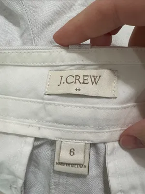 J.Crew Factory Classic Chino Cotton Twill White Mid-Rise Shorts 4.5” inseam sz 6 thumbnail 6