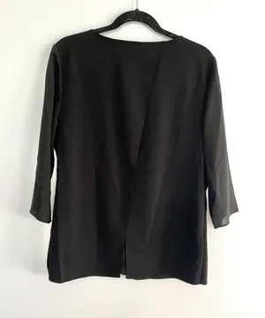 Black 3/4 Sleeve Blouse Top Shirt thumbnail 2