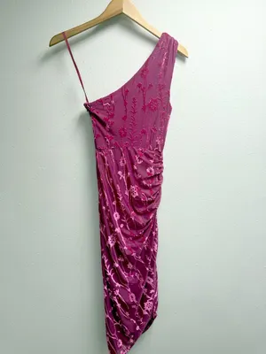 Anthropologie l Hutch One-Shoulder Ruched Velvet Dress thumbnail 4