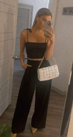 ZARA Black Crop Top thumbnail 1