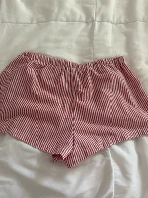 Shein Red Striped Shorts White Tie thumbnail 2