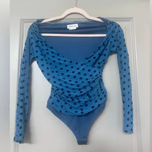 Lovers+ Friends Blue and Black Dotted Bodysuit thumbnail 1