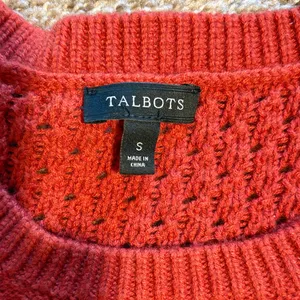 Talbots Lambs wool coral orange sweater NWOT thumbnail 2