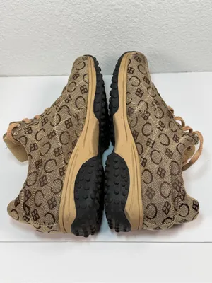 Giovani Studio Sneakers Women Size 9 Beige Brown Monogram Lace Up Casual thumbnail 7