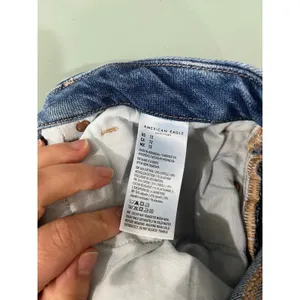 American Eagle High‎ Rise Denim Shorts Frayed Hem Blue Jean Shorts Size 12 thumbnail 4