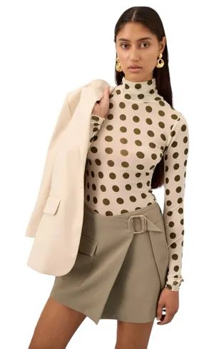 AFRM- Zodie Polka Dot Turtleneck Top Size XS thumbnail 1