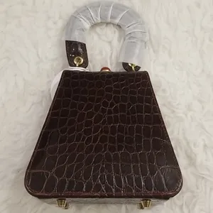 💕STAUD💕 Kenny Bag Brown Crocodile Embossed thumbnail 15