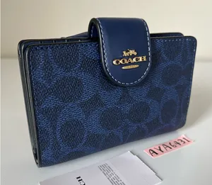Coach Medium Corner Zip Wallet In Signature Canvas thumbnail 1