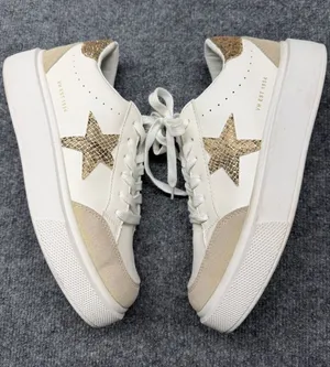 Vintage Havana White Sneakers with Gold Star Accent thumbnail 1